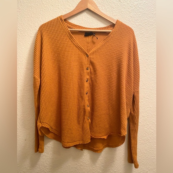 UO Urban Outfitters JoJo Waffle Knit Long Sleeve Top - Picture 2 of 8